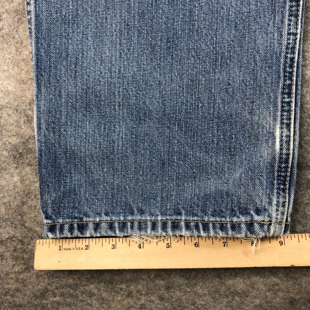 Ariat Jeans Mens 38x32 Relaxed Straight Leg Blue Light Wash Mid Rise Western - Picture 11 of 15